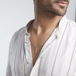 Collier Argent Blanc Fedor - Colliers fantaisie Homme | Histoire d’Or