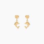 Boucles D'oreilles Pendantes Fulvie Coeurs Et Dauphin Or Jaune - Boucles d'oreilles pendantes Femme | Histoire d&rsquo;Or