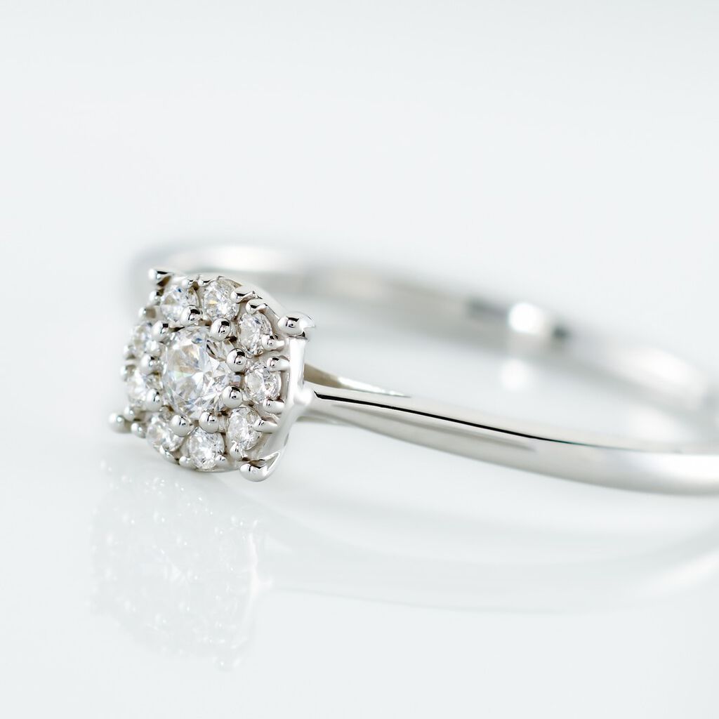 Bague Or Blanc Nori Oxyde De Zirconium - Bagues solitaires Femme | Histoire d&rsquo;Or
