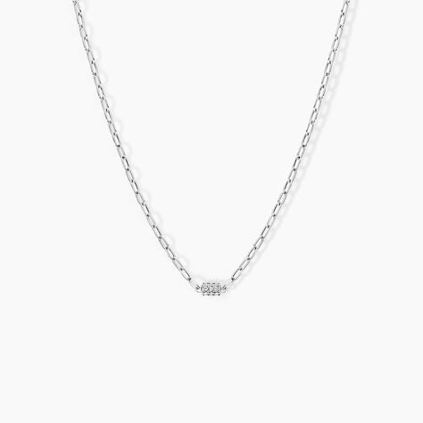 Collier Nexus Argent Blanc Oxyde De Zirconium - Colliers fantaisie Femme | Histoire d&rsquo;Or