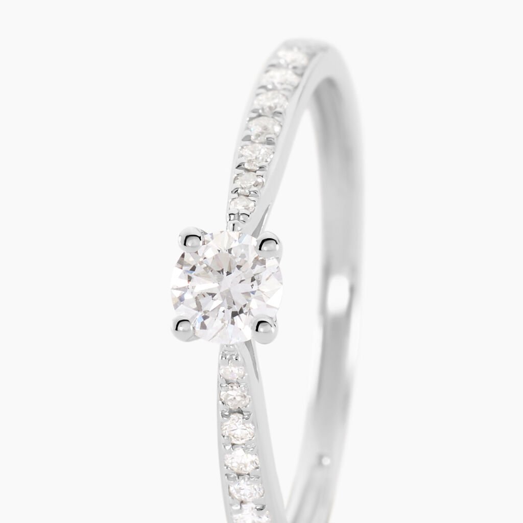 Bague Solitaire Hemera Or Blanc Diamant - Bagues solitaires Femme | Histoire d&rsquo;Or