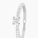 Bague Solitaire Hemera Or Blanc Diamant - Bagues solitaires Femme | Histoire d&rsquo;Or