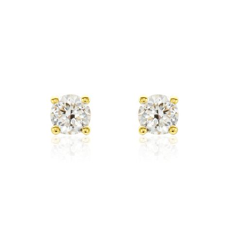 Boucles D'oreilles Puces Or Jaune Victoria Diamants - Clous d'oreilles Femme | Histoire d&rsquo;Or