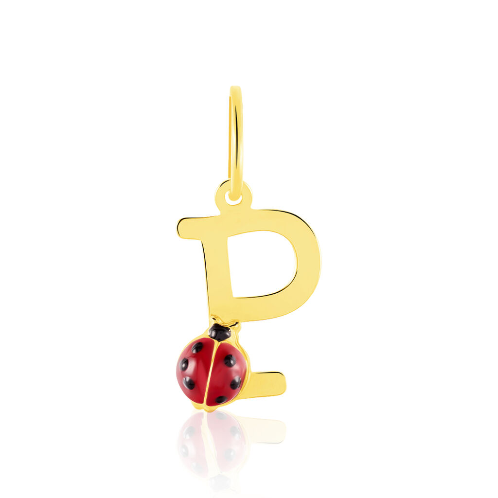 Pendentif Helidie Coccinelle Lettre Or Jaune