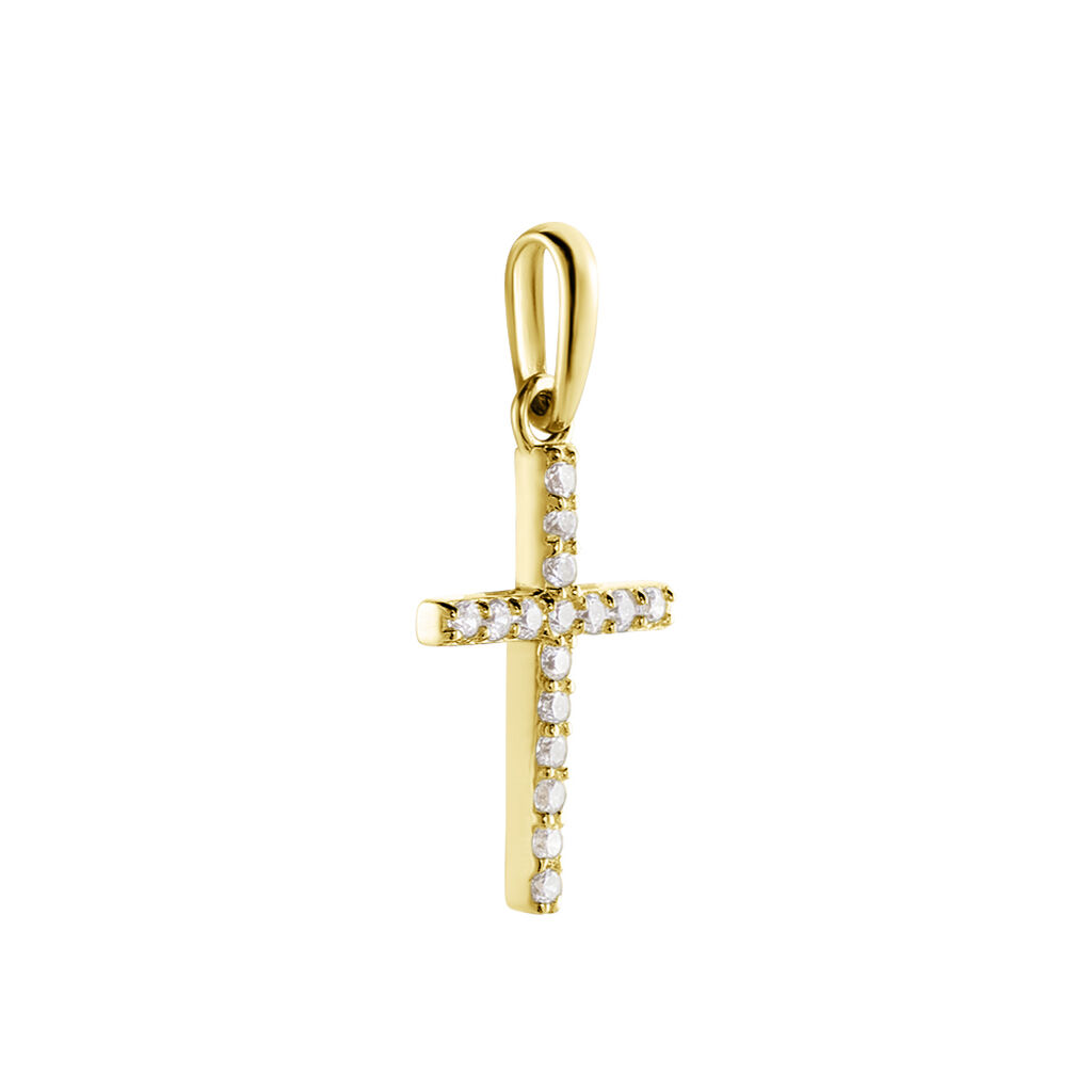 Pendentif Allen Or Jaune Oxyde De Zirconium - Pendentifs Baptême Famille | Histoire d’Or