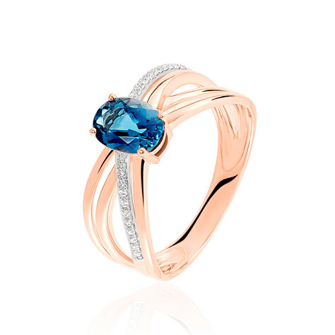 Bague Sare Or Rose Topaze Et Oxyde De Zirconium - Bagues solitaires Femme | Histoire d’Or