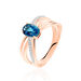 Bague Sare Or Rose Topaze Et Oxyde De Zirconium - Bagues solitaires Femme | Histoire d’Or