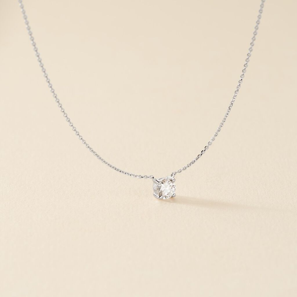 Collier Collection Aphrodite Or Blanc Diamant Synthetique - Colliers Femme | Histoire d’Or