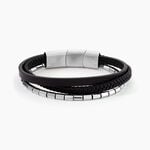 Bracelet Cuir De Vache Noir H&eacute;matite - Bracelets Multirangs Homme | Histoire d&rsquo;Or