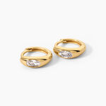 Cr&eacute;oles Sunset Riviera Argent Dor&eacute; A L'Or 750/1000 Oxyde De Zirconium - Boucles d'oreilles cr&eacute;oles Femme | Histoire d&rsquo;Or