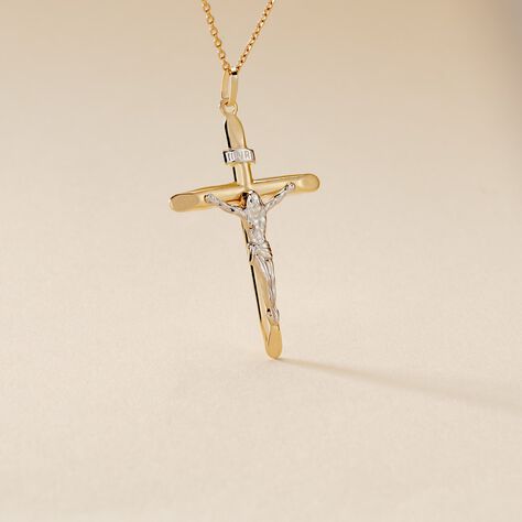 Collier Artisanal Français – Grains D'olive 7mm Avec Pendentif Croix, Unisexe