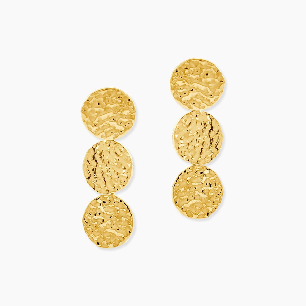 Boucles D'Oreilles Pendantes Hassana Acier Jaune - Boucles d'oreilles fantaisie Femme | Histoire d&rsquo;Or