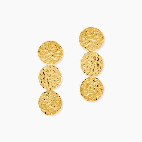 Boucles D'Oreilles Pendantes Hassana Acier Jaune - Boucles d'oreilles fantaisie Femme | Histoire d&rsquo;Or