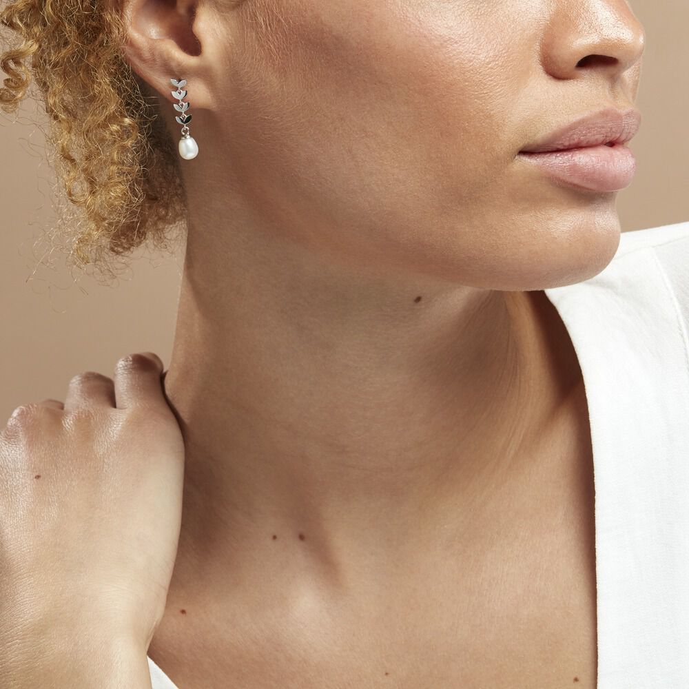 Boucles D'oreilles Argent Perle De Culture & Iolite - ROSEMIMOSA - Neuf étiqueté