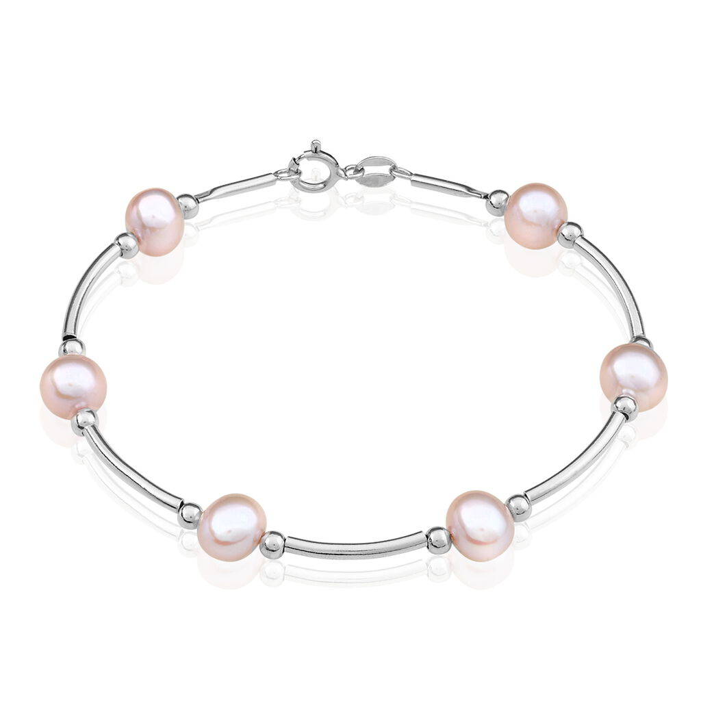 Bracelet Potatoes Argent Blanc Perle De Culture - Bracelets fantaisie Femme | Histoire d’Or