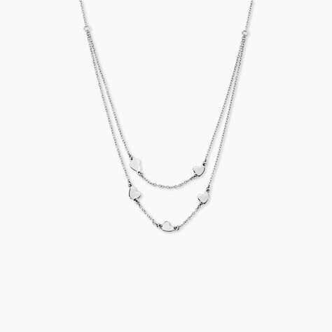 Collier Kiss Me Argent Blanc - Ras de cou Femme | Histoire d&rsquo;Or
