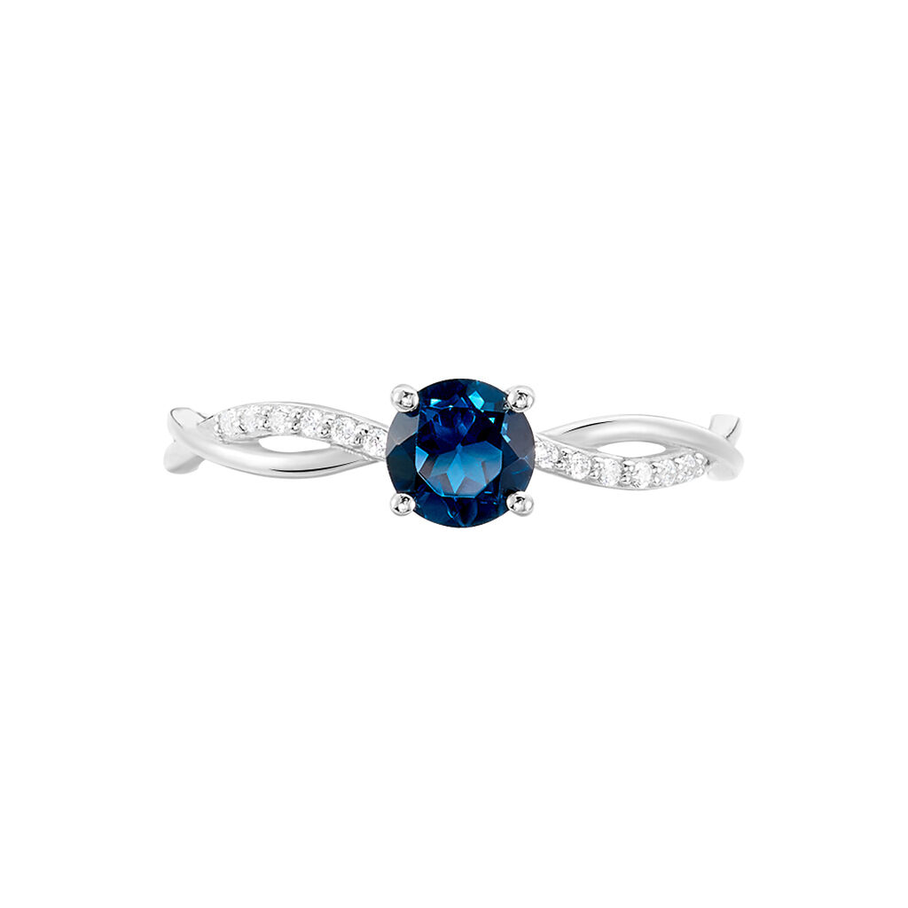 Bague Lalia Or Blanc Topaze Et Oxyde De Zirconium - Bagues solitaires Femme | Histoire d’Or