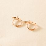 Cr&eacute;oles Valentine Argent Rose - Boucles d'oreilles cr&eacute;oles Femme | Histoire d&rsquo;Or