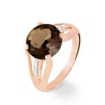 Bague Cecile Or Rose Quartz Et Diamant - Bagues solitaires Femme | Histoire d&rsquo;Or