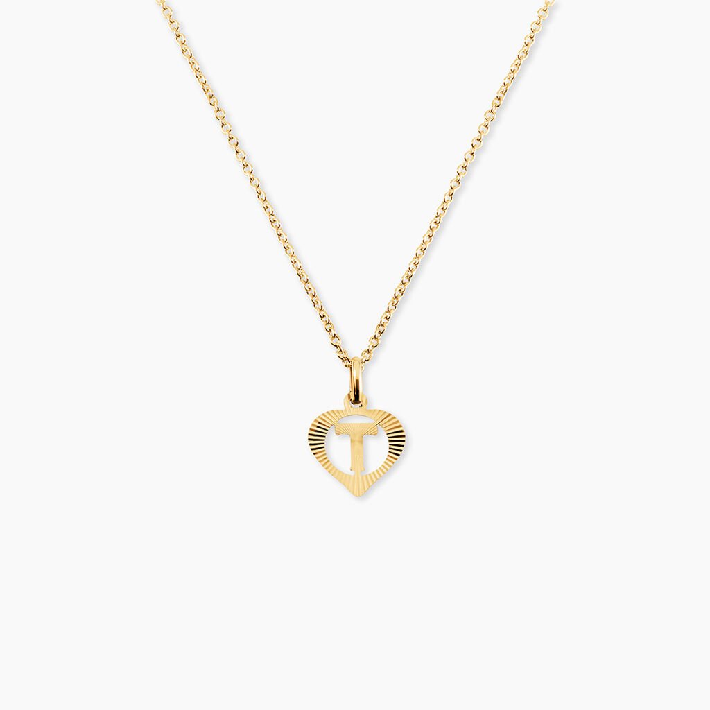 Pendentif Eudocie Coeur Lettre Or Jaune - Pendentifs Famille | Histoire d&rsquo;Or