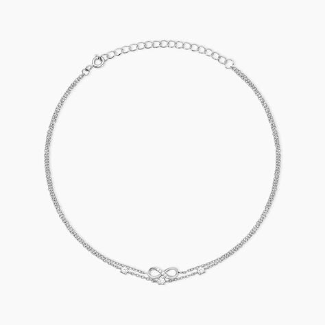 Cha&icirc;ne De Cheville Aurelio Argent Blanc Oxyde De Zirconium - Cha&icirc;nes de cheville Femme | Histoire d&rsquo;Or