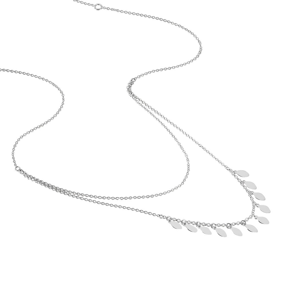 Collier Polyna Argent Blanc - Colliers doubles et triples cha&icirc;nes Femme | Histoire d&rsquo;Or