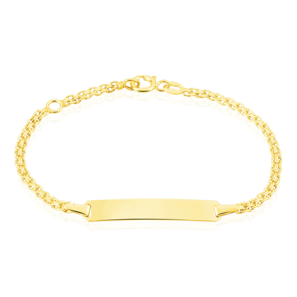 Bracelet Identité Euphenia Maille Bismark Or Jaune - Bracelets Communion Enfant | Histoire d’Or