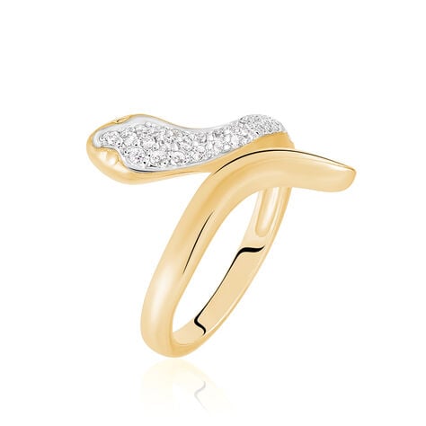 Bague Reyyanae Plaqu&eacute; Or Jaune Oxyde De Zirconium - Bagues avec pierre Femme | Histoire d&rsquo;Or