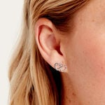 Boucles D'Oreilles Puces Gena Argent Blanc - Boucles d'oreilles fantaisie Femme | Histoire d&rsquo;Or