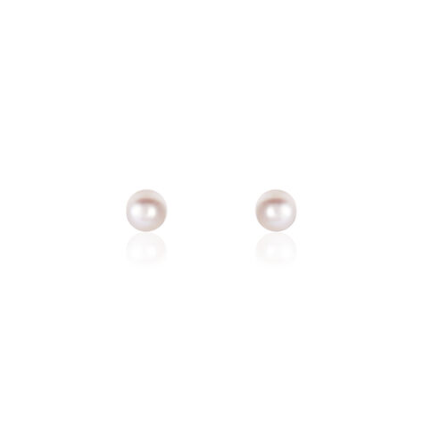 Boucles D'oreilles Puces Suki Rondes Nacres Or Jaune Perle De Culture - Clous d'oreilles Femme | Histoire d’Or