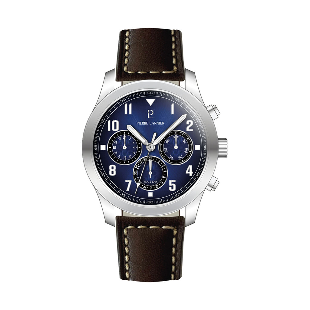 Montre Pierre Lannier Lannier Aviateur Bleu - F&ecirc;te des p&egrave;res Homme | Histoire d&rsquo;Or