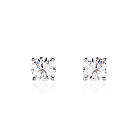 Boucles D'oreilles Puces One Or Blanc Diamants - Clous d'oreilles Homme | Histoire d&rsquo;Or
