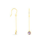 Boucles D'oreilles Pendantes Arenale Or Jaune Amethyste - Boucles d'oreilles pendantes Femme | Histoire d&rsquo;Or