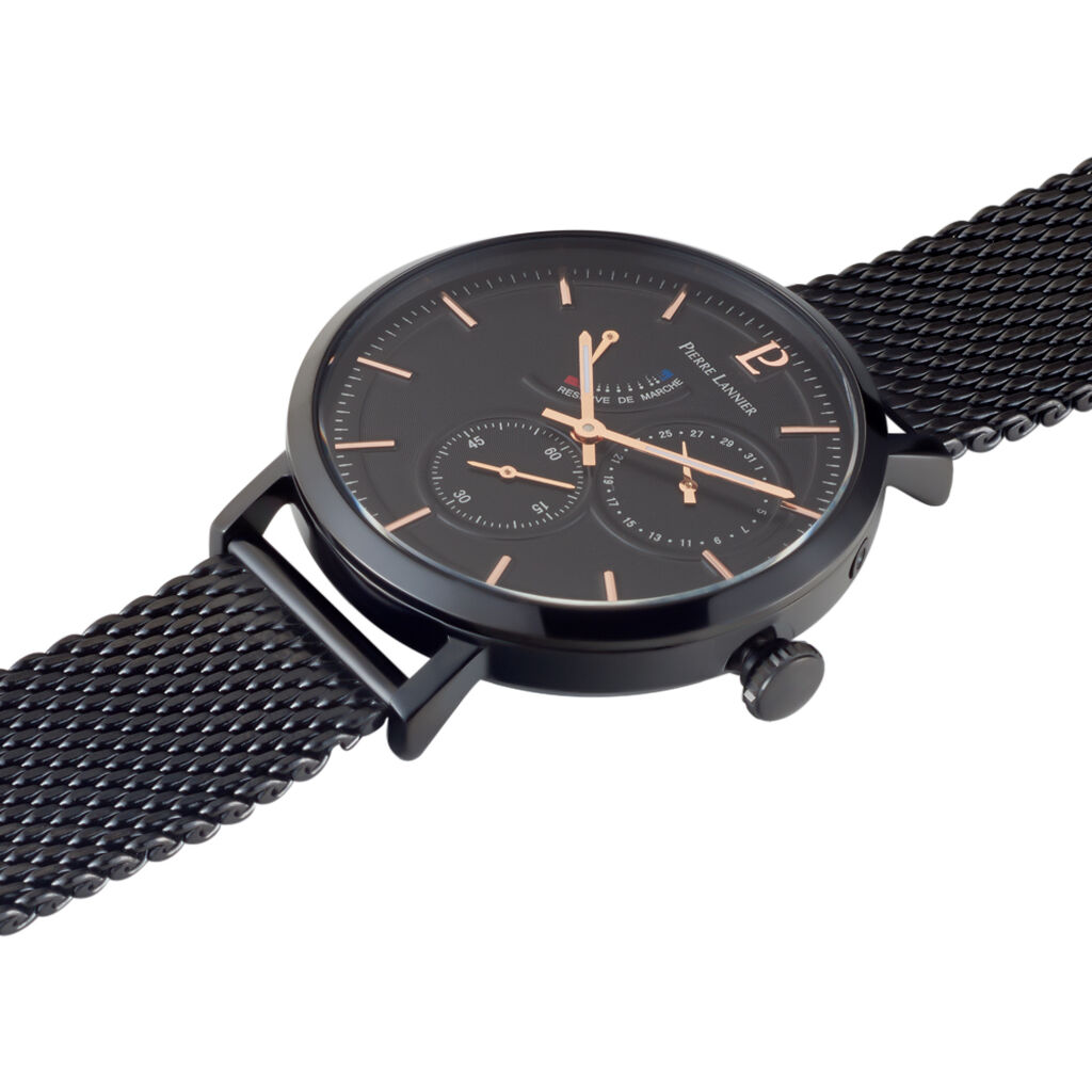 Montre Pierre Lannier Collection Evidence Noir - Montres Homme | Histoire d’Or