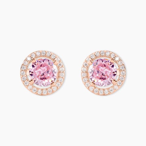 Boucles D'oreilles Puces Rio Argent Rose Oxyde - Boucles d'oreilles fantaisie Femme | Histoire d’Or