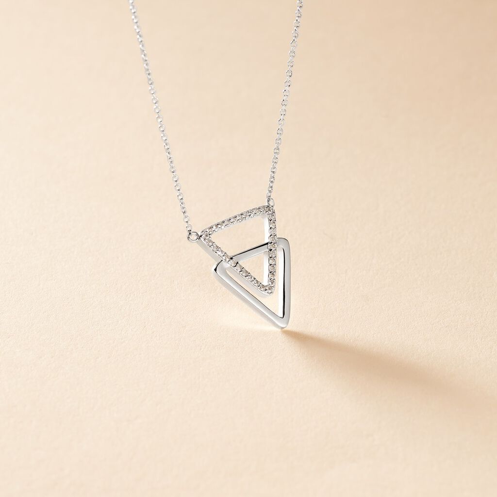 Collier Glorya Argent Blanc Oxyde De Zirconium - Colliers fantaisie Femme | Histoire d&rsquo;Or