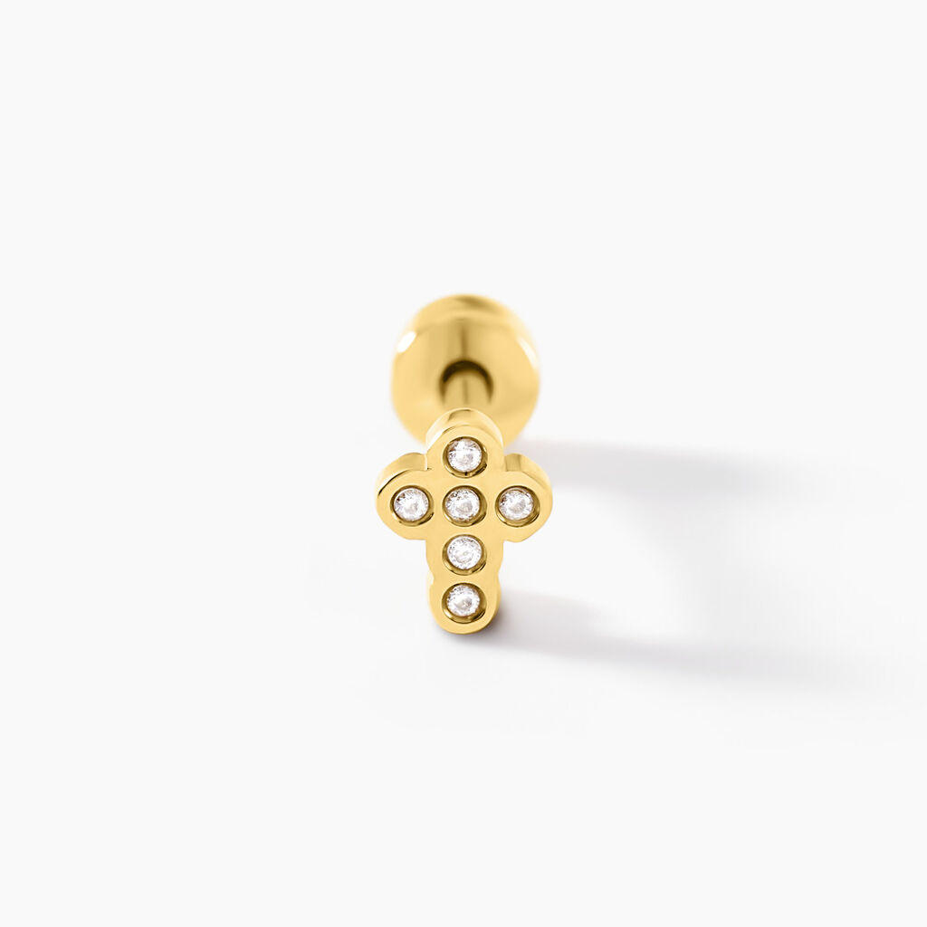 Piercing Maanta Acier Jaune Oxyde De Zirconium - Piercings d'oreilles Femme | Histoire d&rsquo;Or