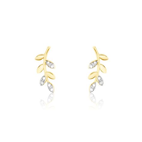 Boucles D'oreilles Puces Palmiro Or Jaune Diamant - Clous d'oreilles Femme | Histoire d’Or