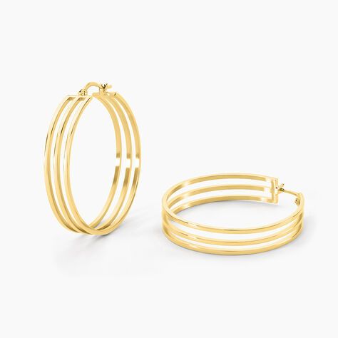 Créoles Adel Acier Jaune - Boucles d'oreilles créoles Femme | Histoire d’Or