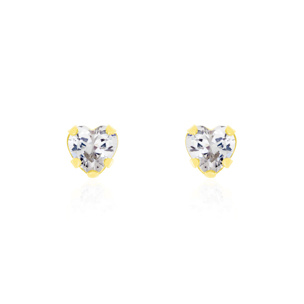 Boucles D'oreilles Puces Daria Coeur Or Jaune Oxyde - Clous d'oreilles Femme | Histoire d’Or