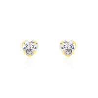 Boucles D'oreilles Puces Daria Coeur Or Jaune Oxyde