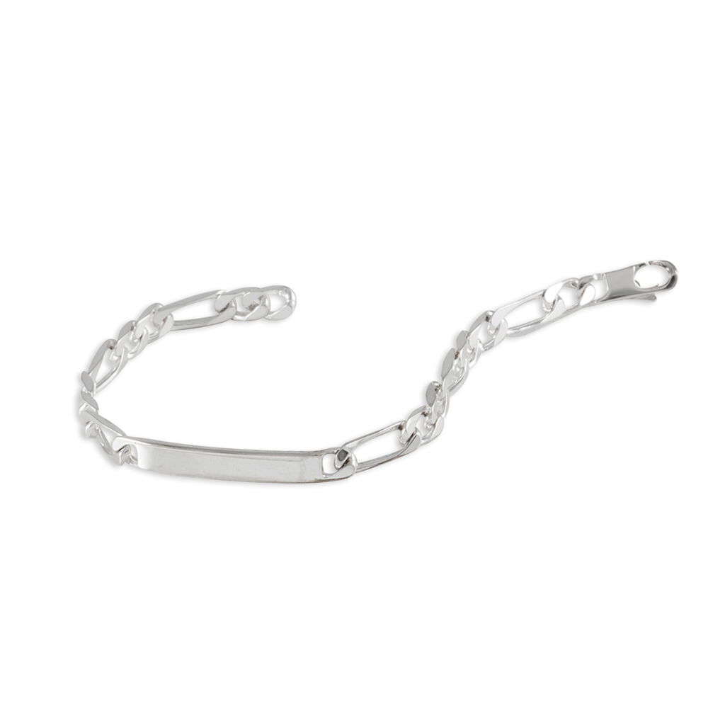Bracelet Identit&eacute; Otilia Argent Blanc - Gourmettes Femme | Histoire d&rsquo;Or
