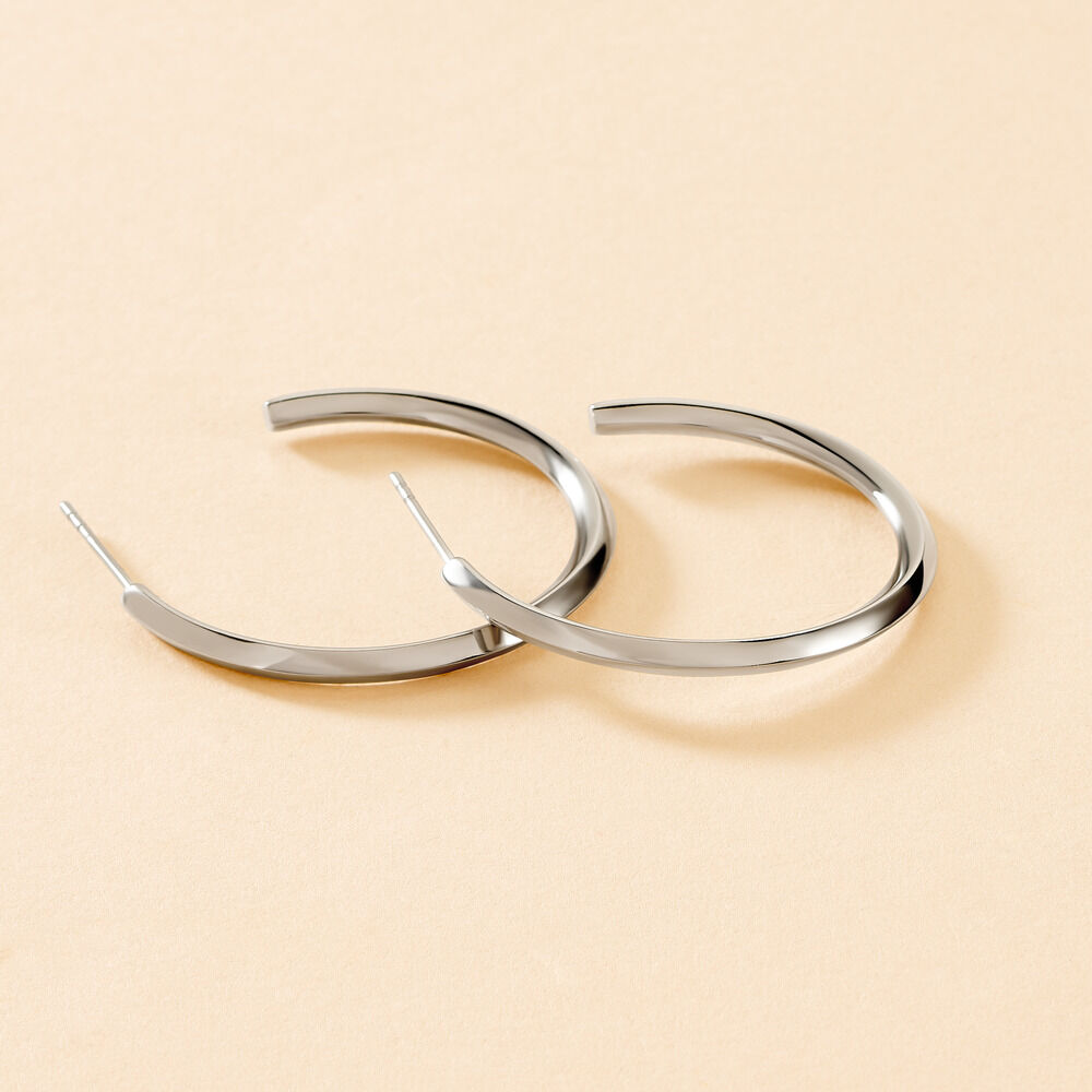 Cr&eacute;oles Tahaa Acier Blanc - Boucles d'oreilles cr&eacute;oles Femme | Histoire d&rsquo;Or