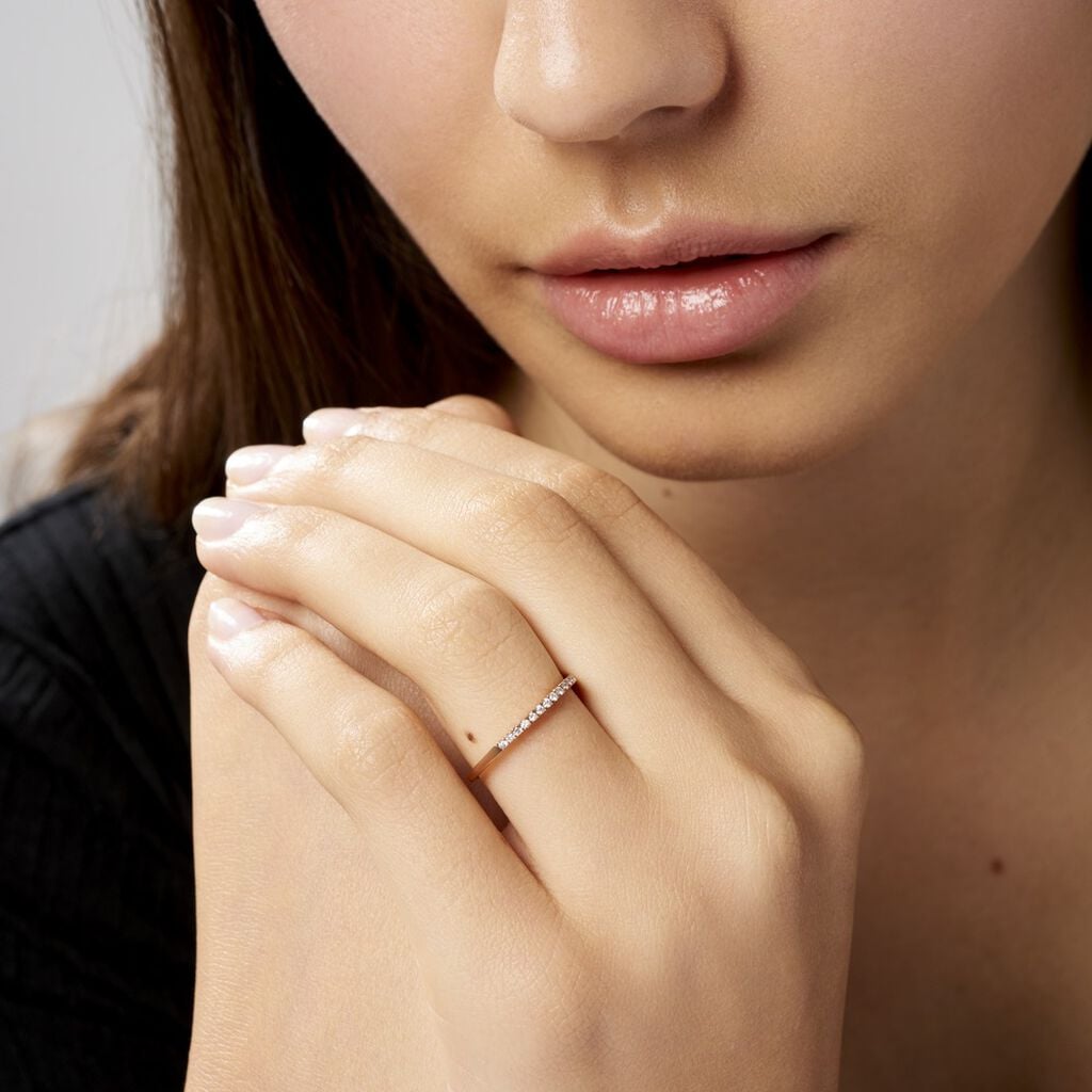 Alliance Pristina Or Rose Diamant - Bijoux Femme | Histoire d&rsquo;Or