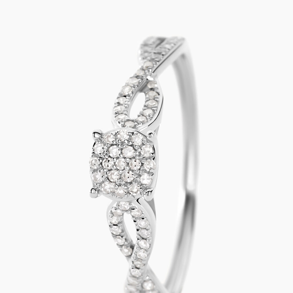 Bague Roseline Or Blanc Diamant - Bagues solitaires Femme | Histoire d’Or