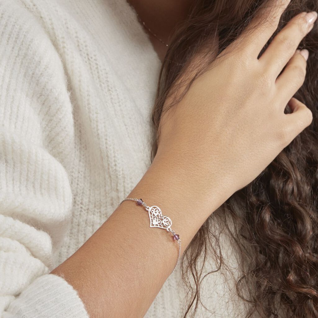 Bracelet Amore Argent Blanc Pierre De Synthese - Bracelets Femme | Histoire d’Or