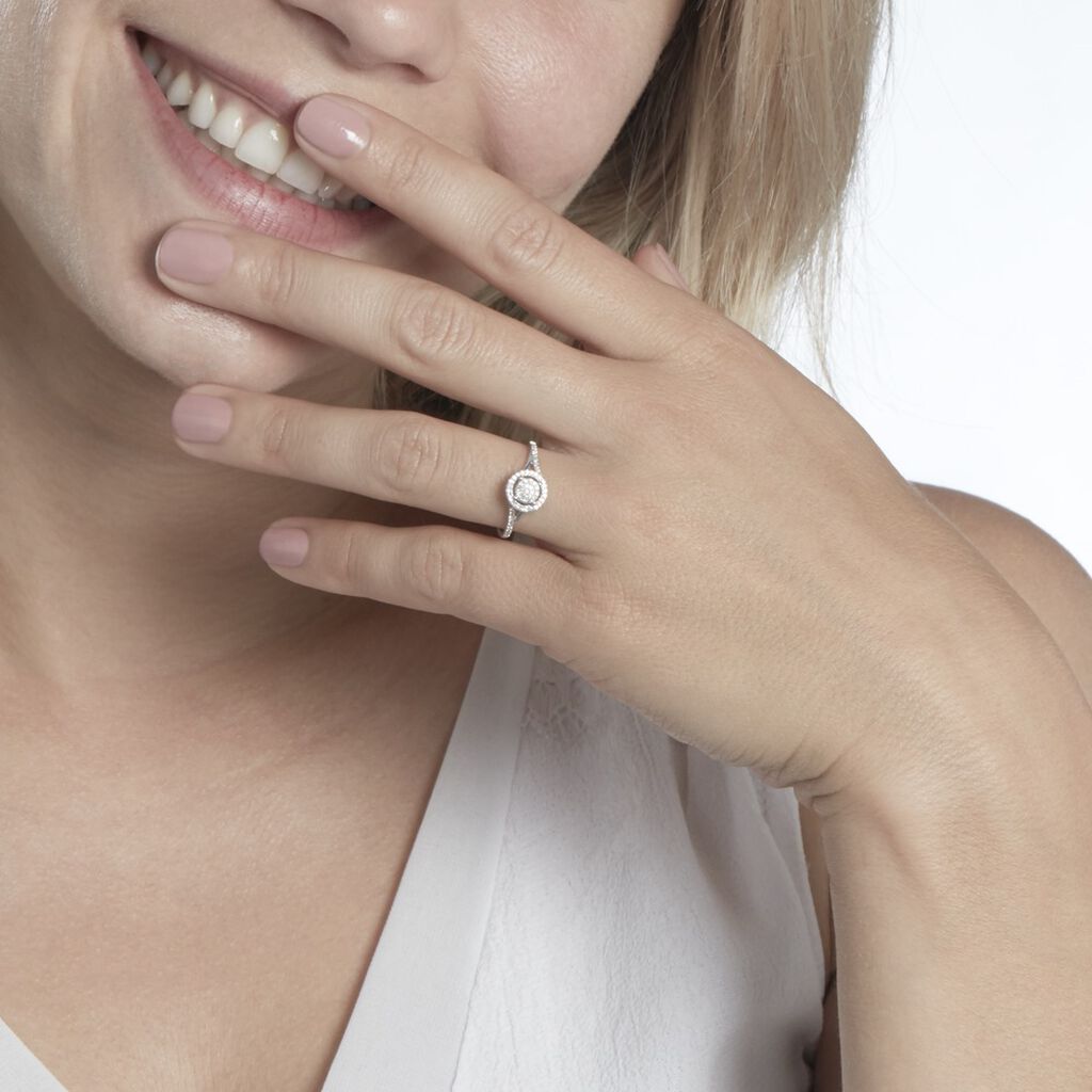 Bague Or Blanc Verna Diamants Cercle - Bagues avec pierre Femme | Histoire d’Or