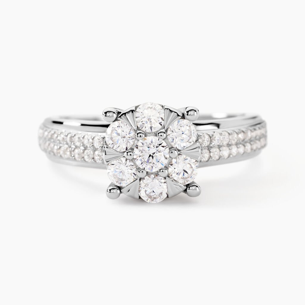 Bague Nazare Or Blanc Oxyde De Zirconium - Bagues solitaires Femme | Histoire d&rsquo;Or