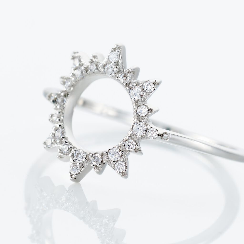 Bague Argent Blanc Carolus Oxydes De Zirconium - Bagues avec pierre Femme | Histoire d’Or