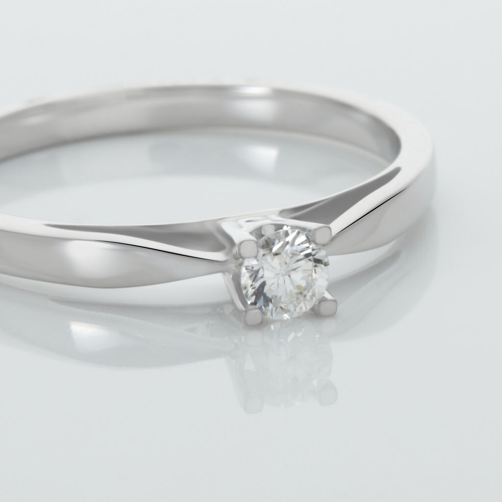 Bague Solitaire Celina Or Blanc Diamant - Bagues solitaires Femme | Histoire d’Or